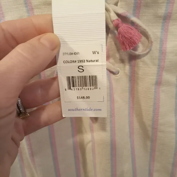 NWT Southern Tide pink blue striped cotton dress size S - Picture 4 of 6